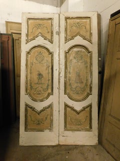 double-leaf door, painted and lacquered, from Naples, Italy