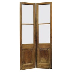 Double-Leaf Glass Door in Walnut, Carved, to Be Restored, 19th Century, Italy