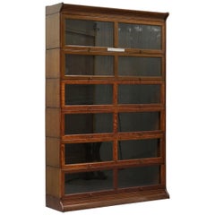 Antique Double Legal Stacking Bookcase Metal Plaque Dedicated to Rev I Siviter in 1939