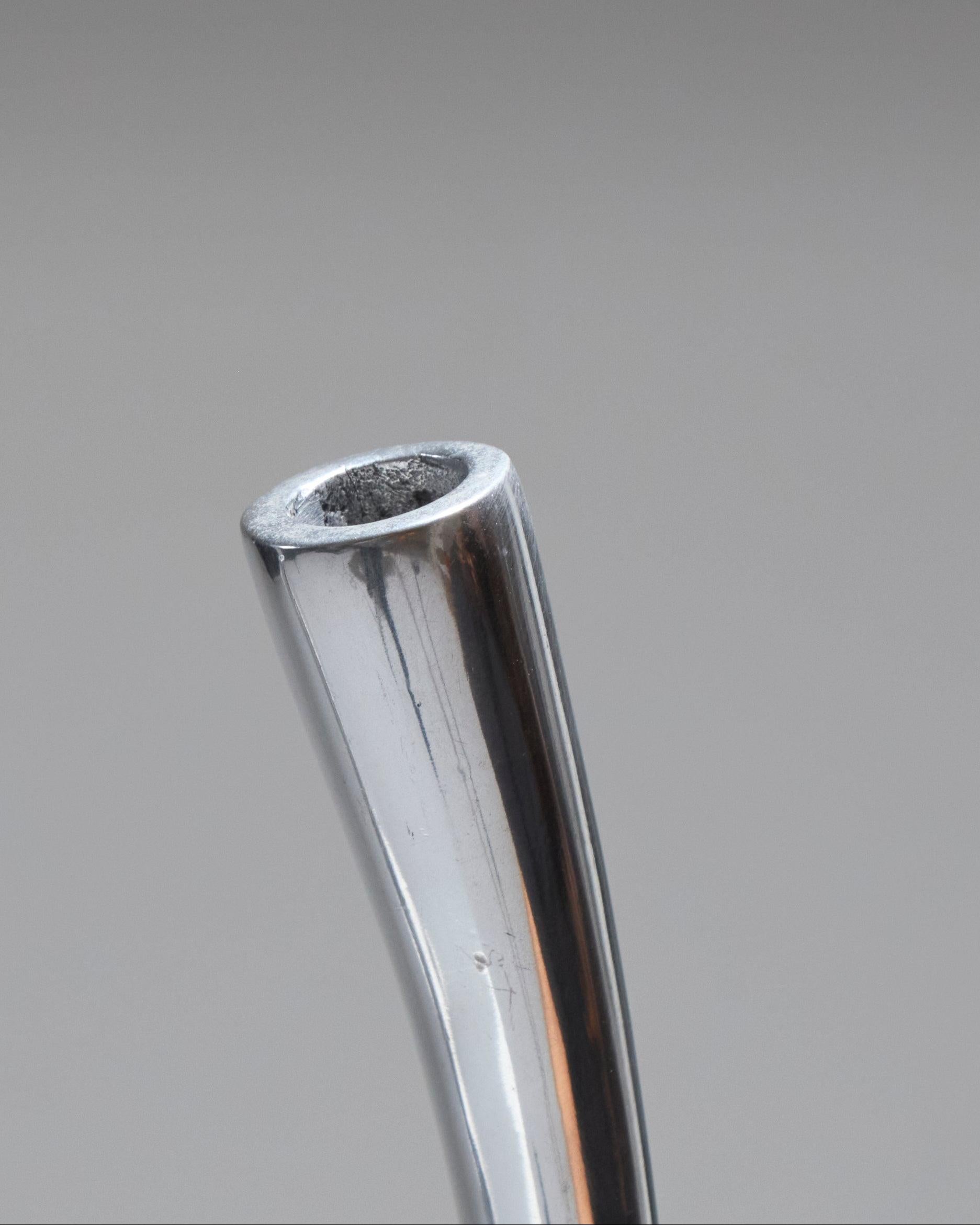 20th Century Double-Light Candlestick in Aluminum, 1980s For Sale