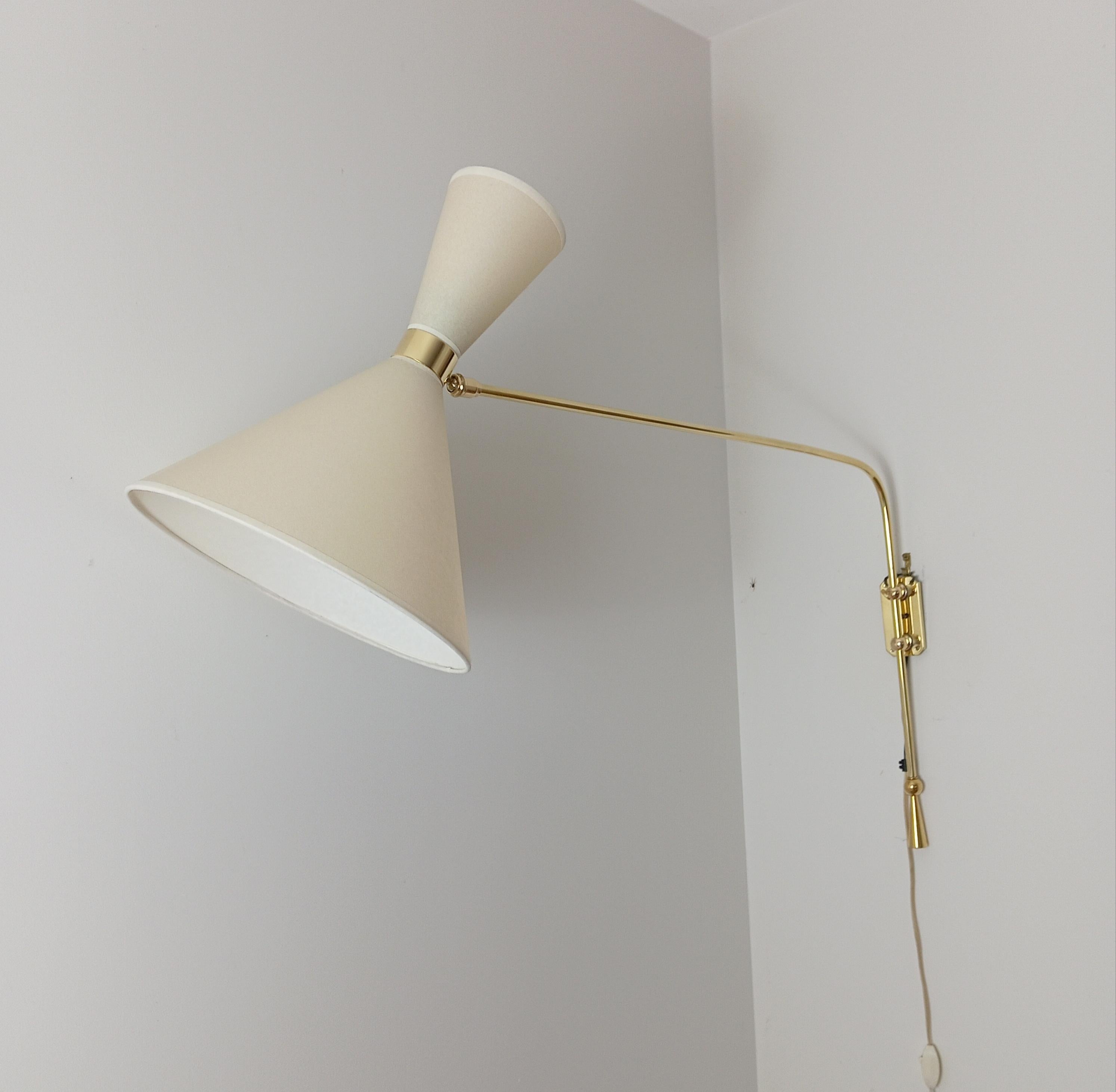 Double light wall bracket, oriantable, Maison Lunel Circa 1950 For Sale 12