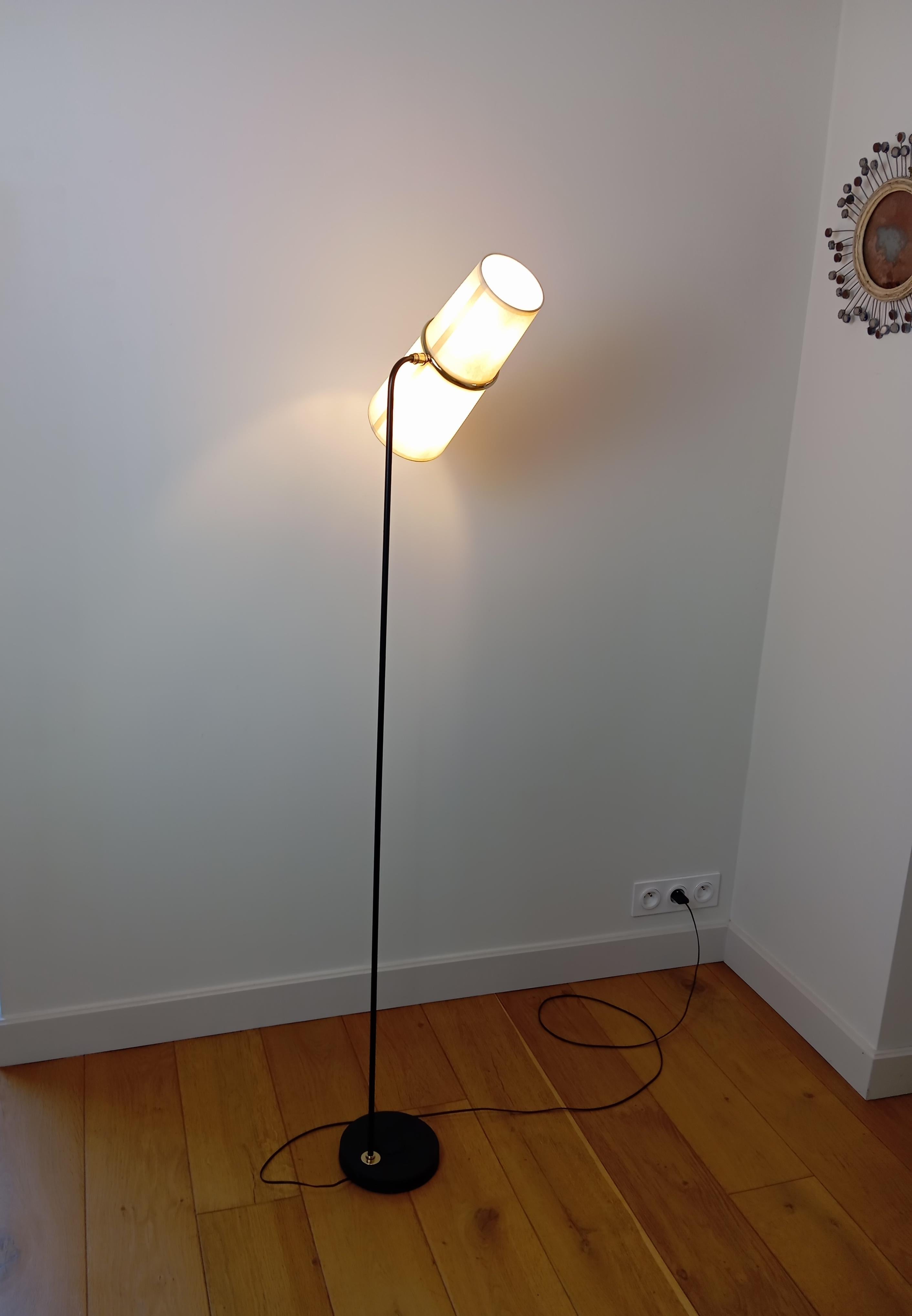 Lampadaire à double éclairage, R. Lunel circa 1950 en vente 8