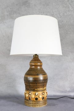 Double Lighting French Ceramic Lamp by Georges Pelletier, 1970s
