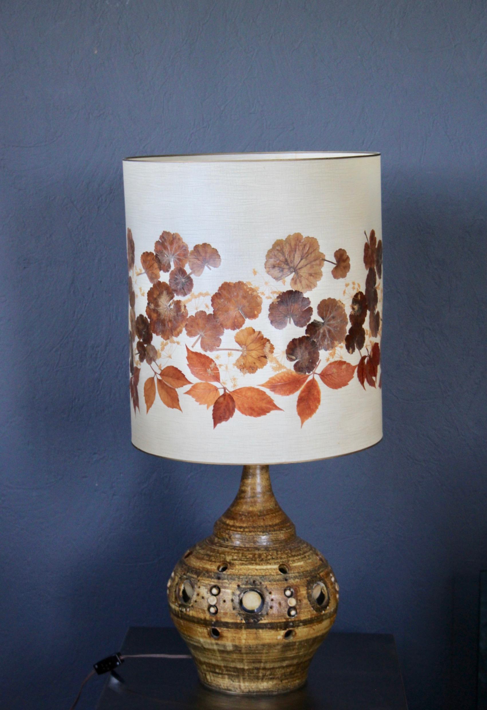 Double Lighting French Ceramic Lamp by Georges Pelletier, 1970s In Good Condition In grand Lancy, CH