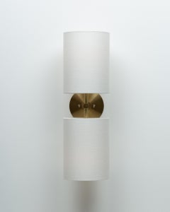 Double Linen Shade Flush Mount Wall Light Sconce