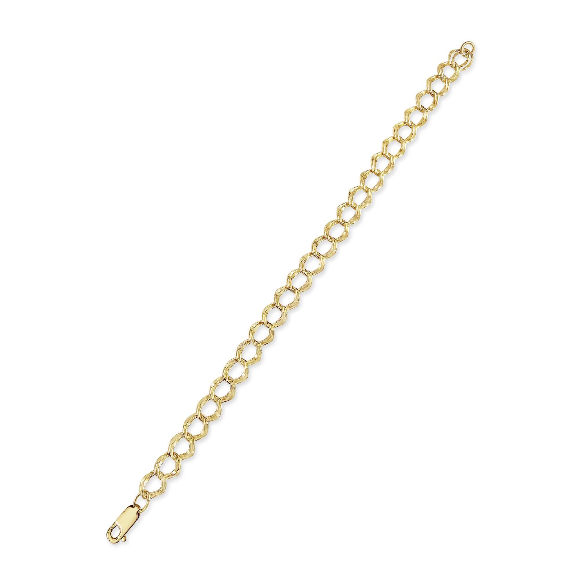 Double Link Charm Bracelet 14k Yellow Gold