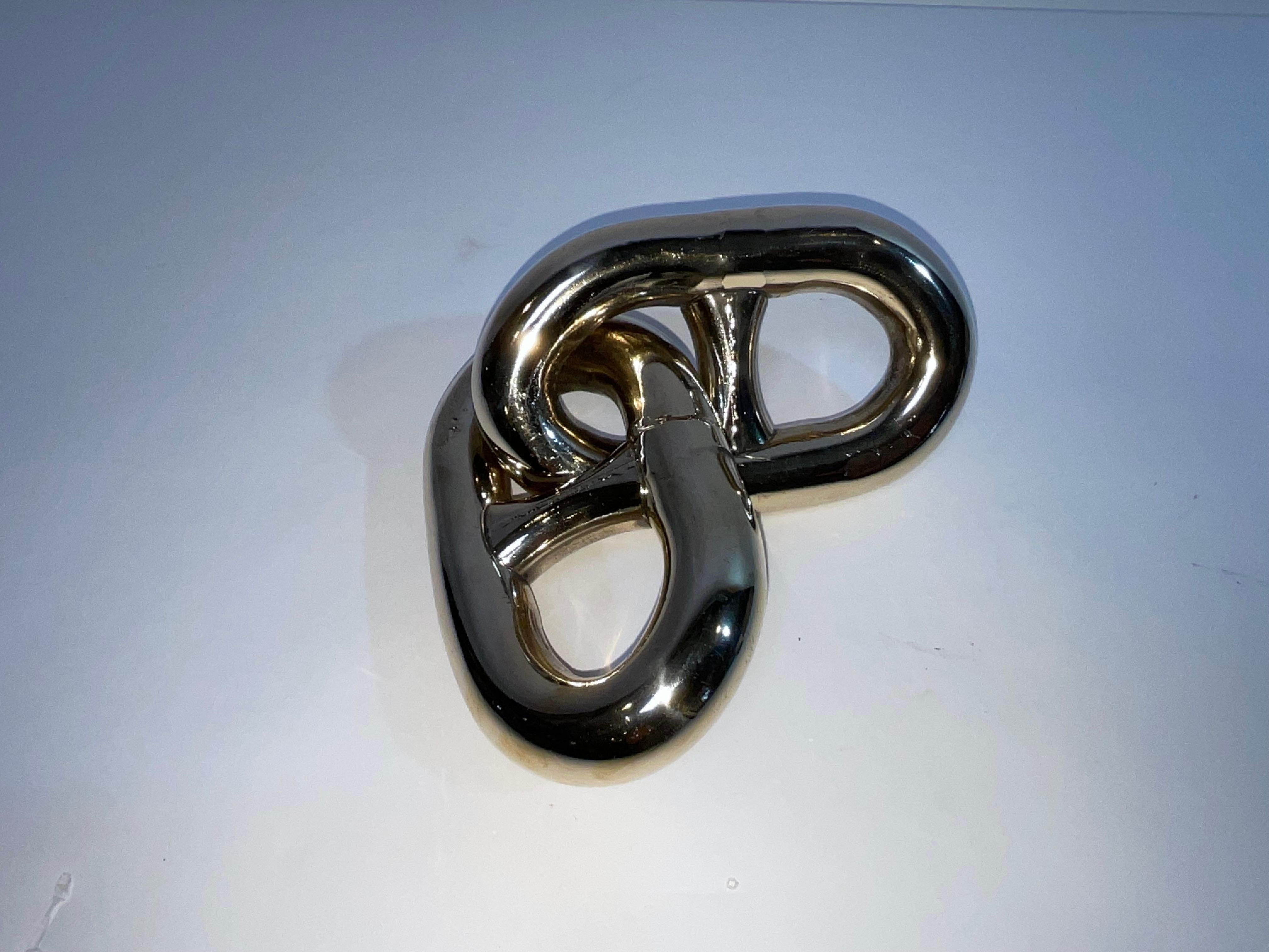 Double Link of Highly Polished Stud Link Chain For Sale 1