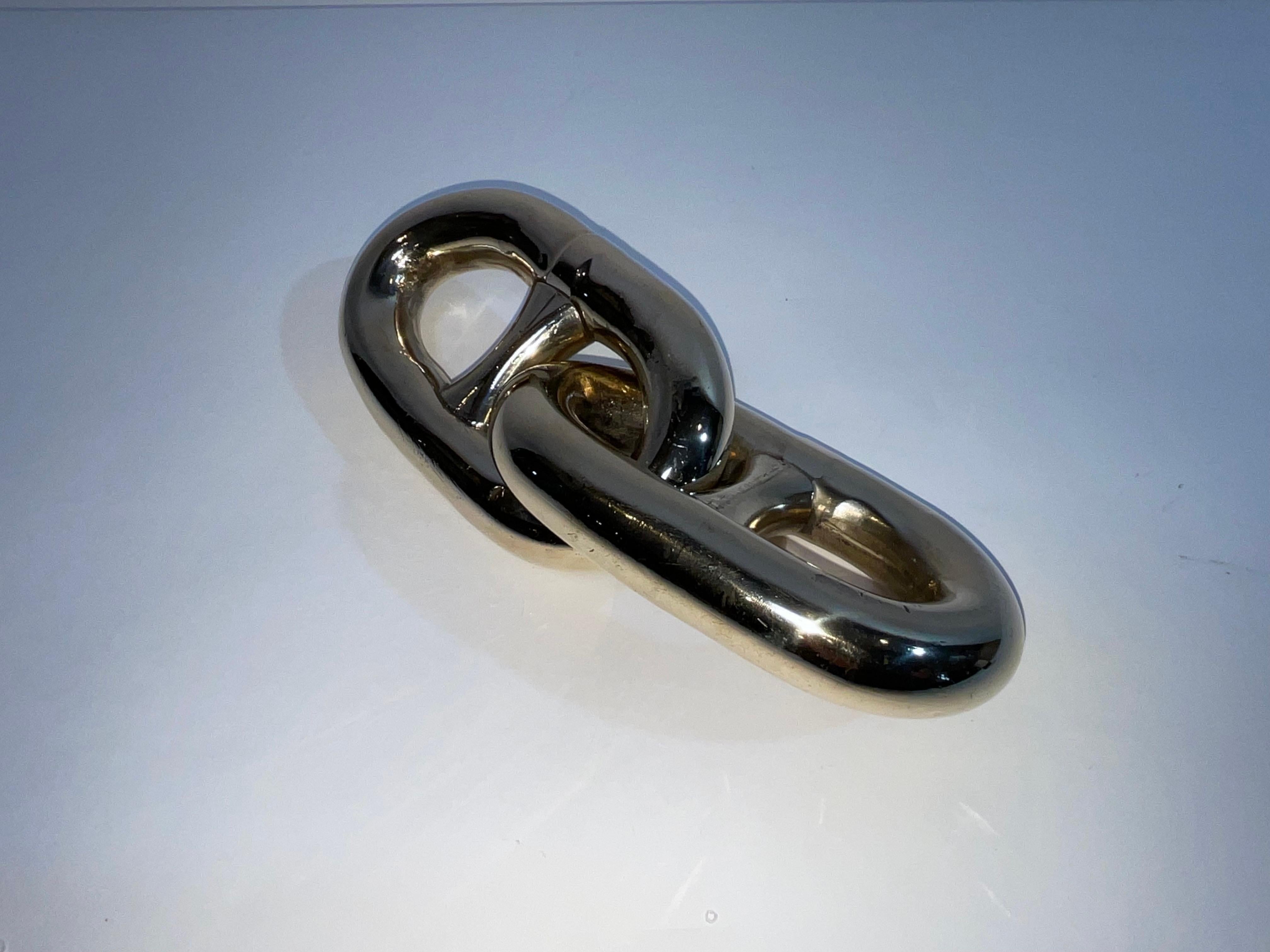 Double Link of Highly Polished Stud Link Chain For Sale 2