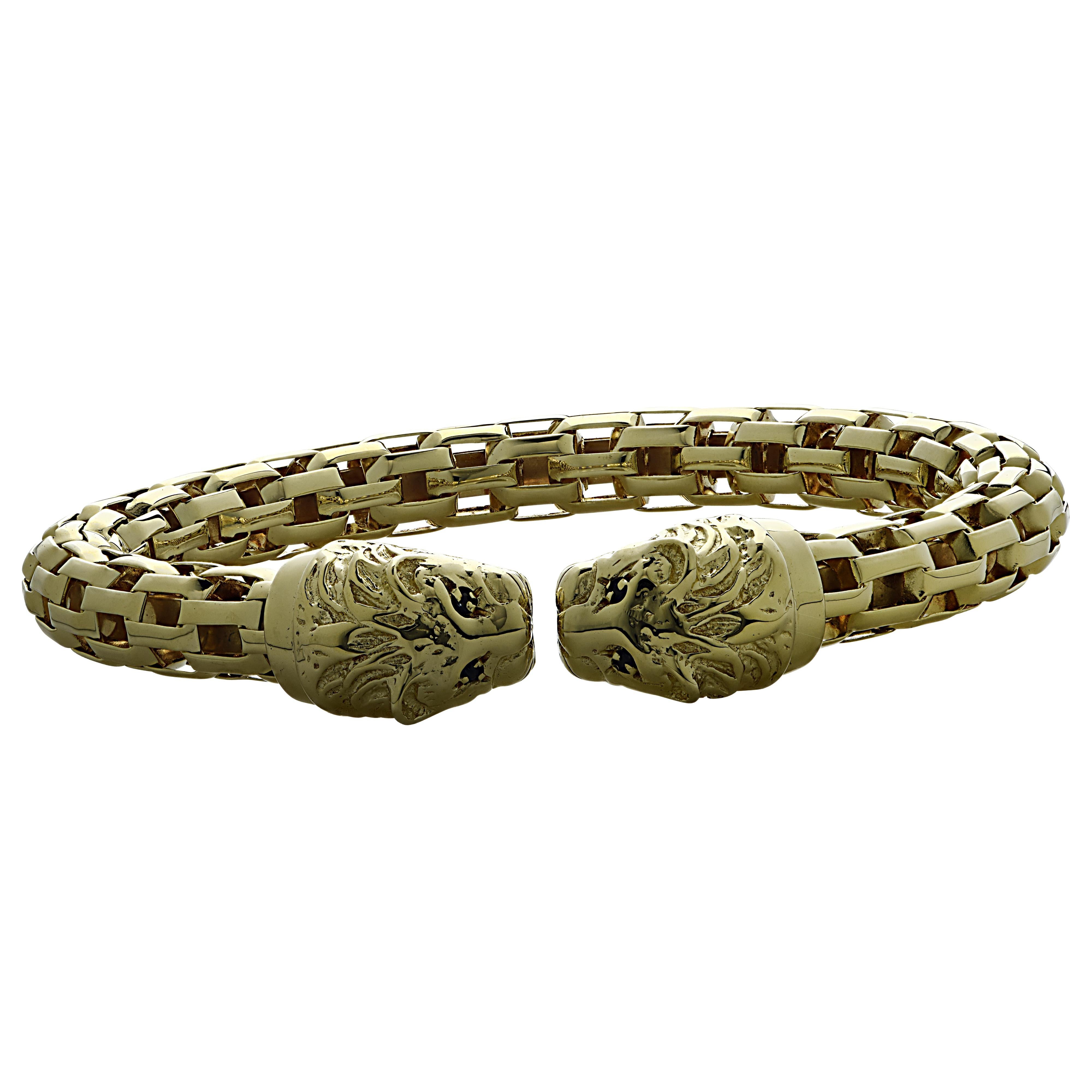 double lion head bracelet