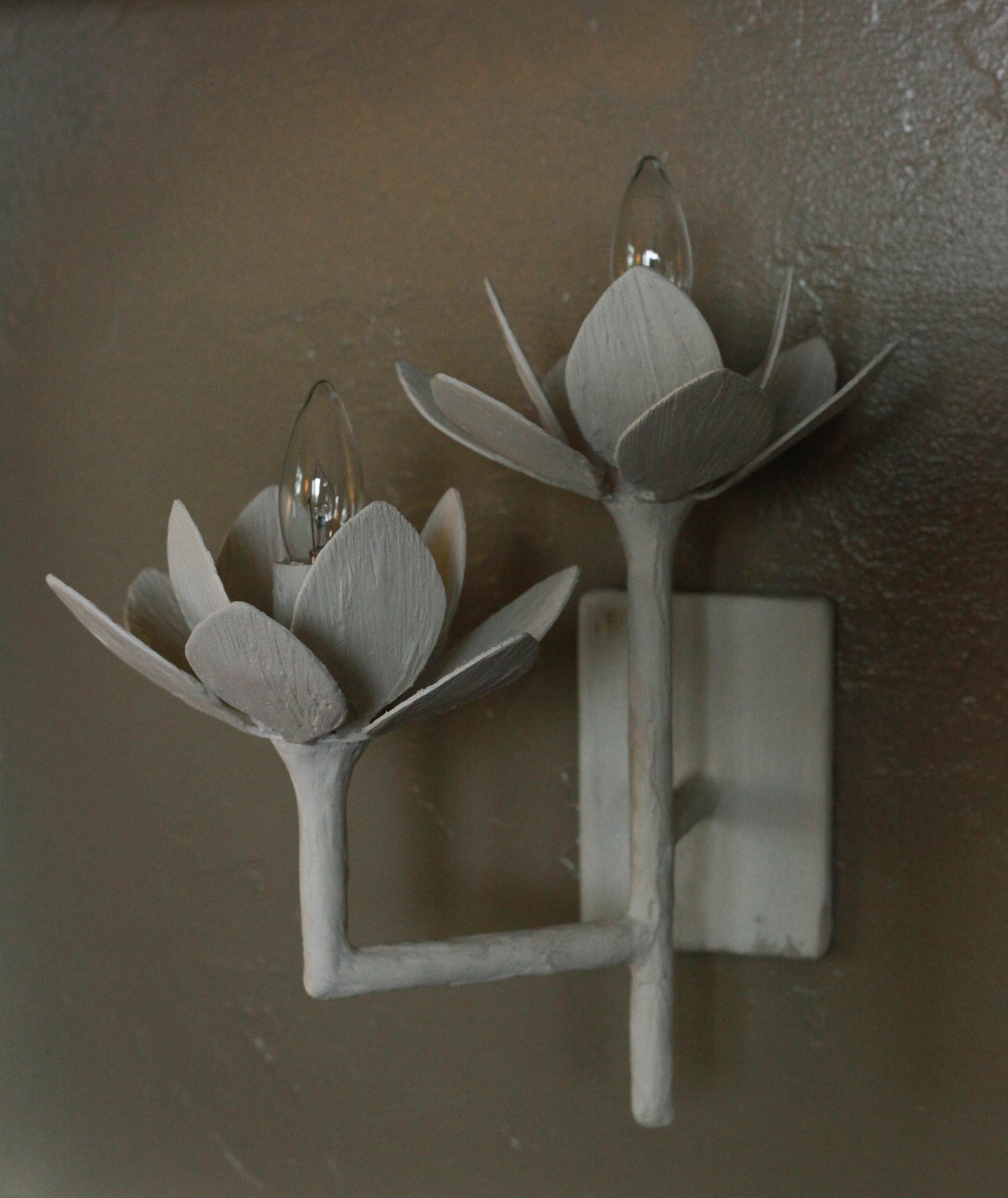 Contemporary Double Lotus Sconce For Sale