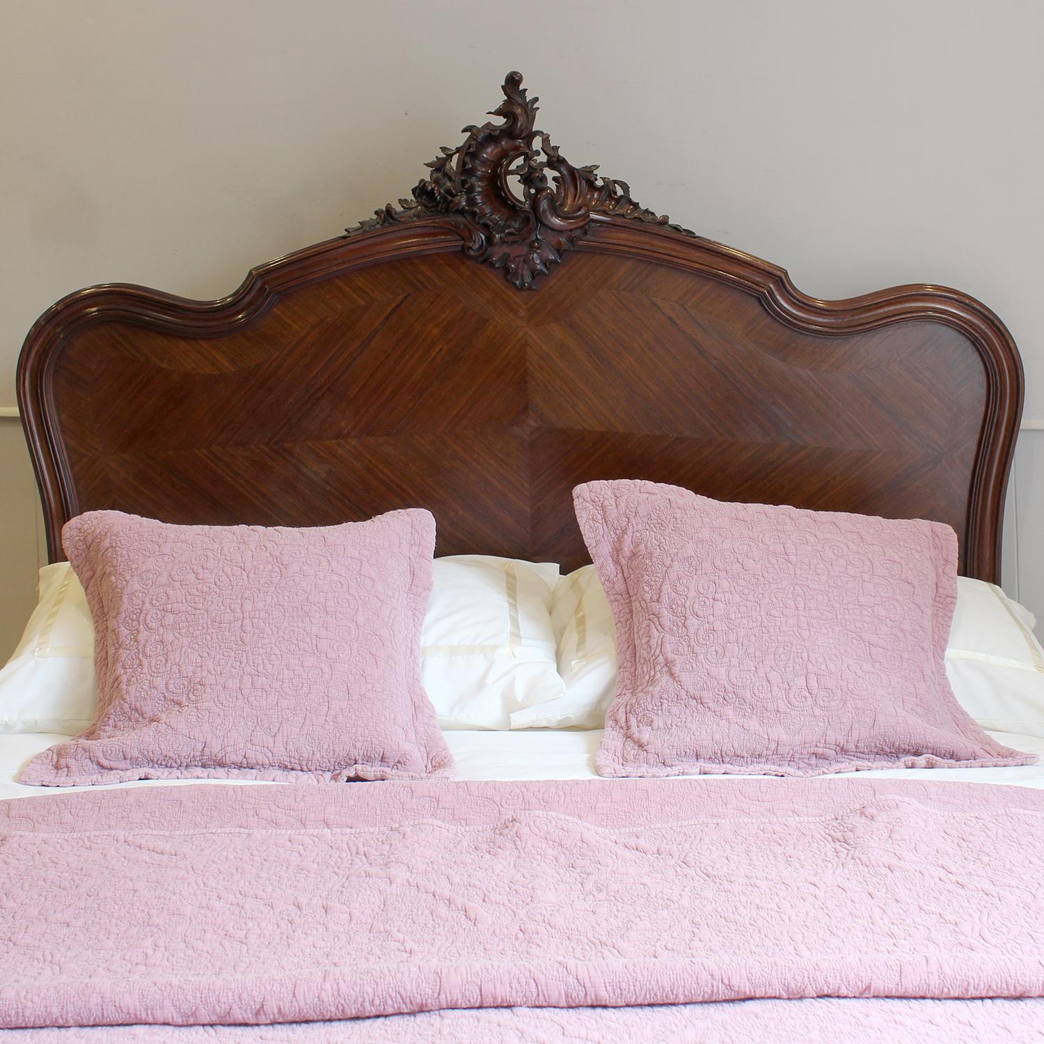 Walnut Double Louis XV Antique Bed - WD63