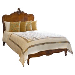 Double Louis XV Style Platform Antique Bed in Walnut - WD58