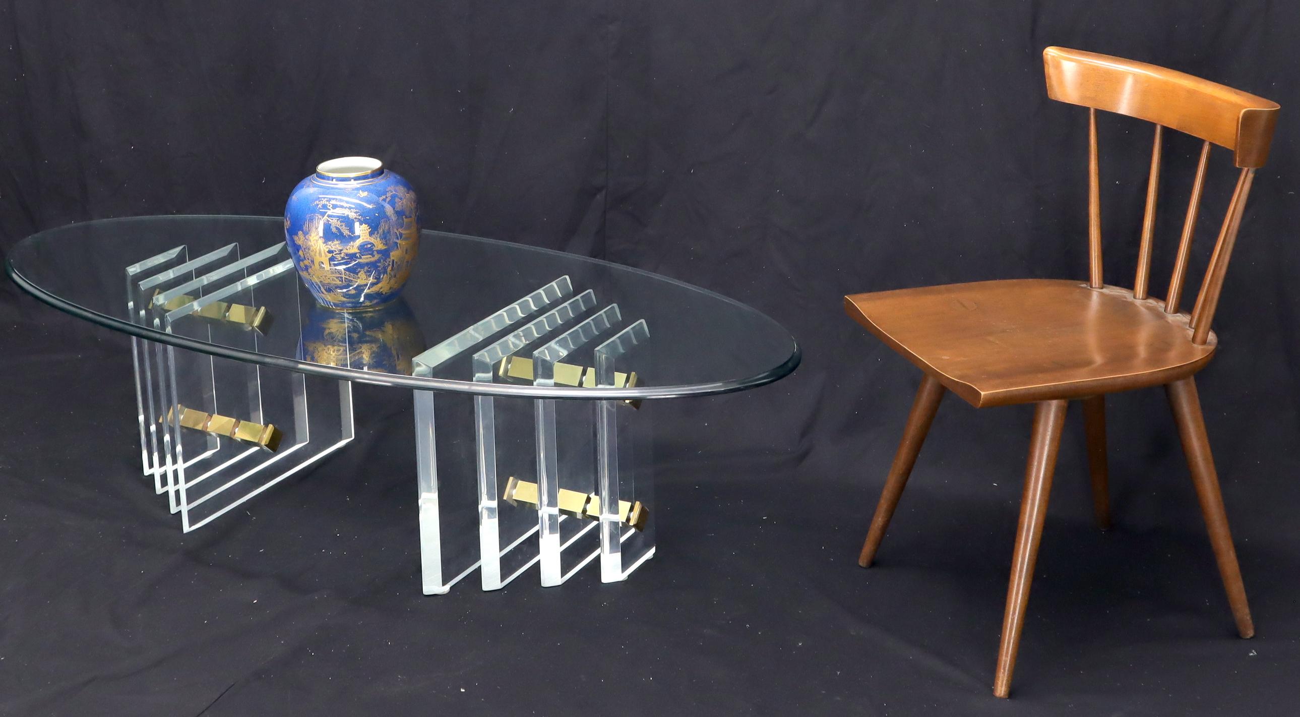 Mid-Century Modern Lucite and machined brass 