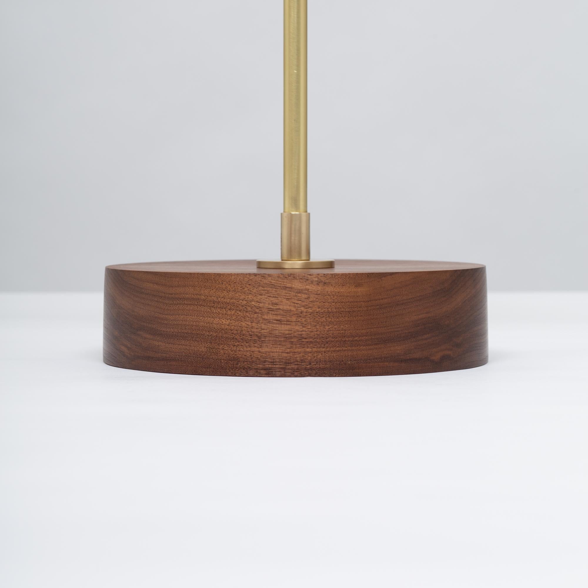 Oiled Double Matte Globe American Black Walnut Table Lamp by Lights of London For Sale