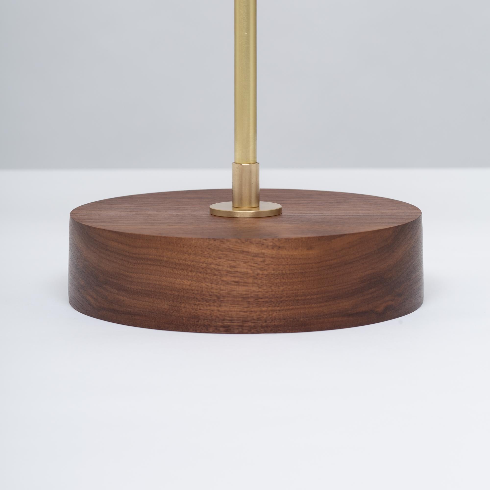 Contemporary Double Matte Globe American Black Walnut Table Lamp by Lights of London For Sale