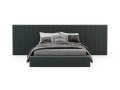 Double Modern Milan Bed made with suede, Handmade by Stylish Club