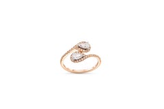 Double Moissanite Unique 14k gold Ring