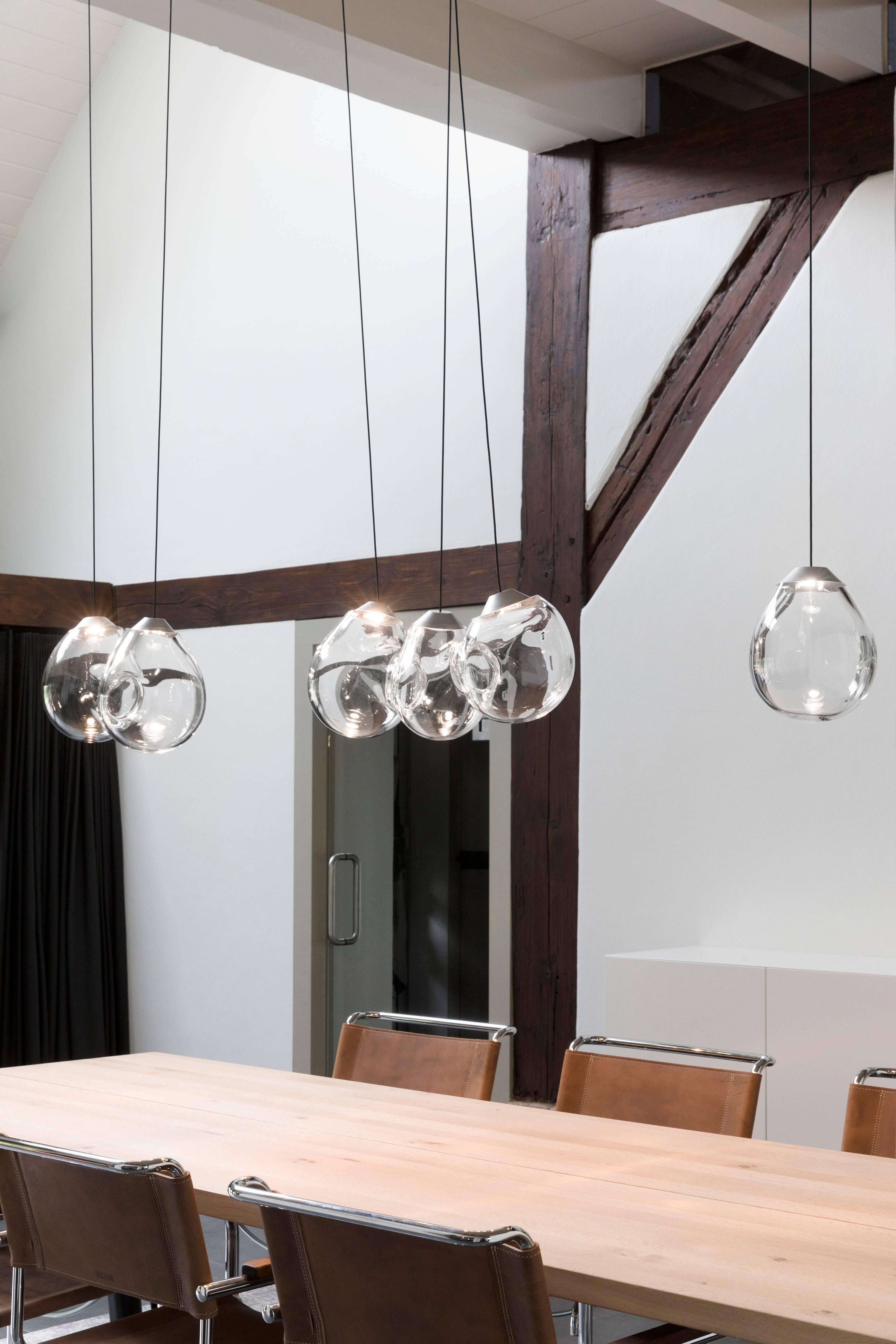 Double Momentum Blown Glass Pendants by Alex de Witte In New Condition In Geneve, CH