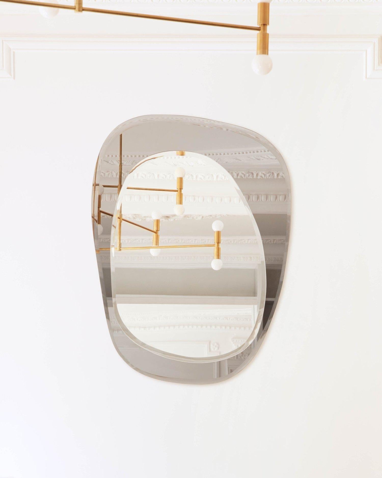 Post-Modern Double Morning Bevelled 22 Mirror by M Nuance For Sale