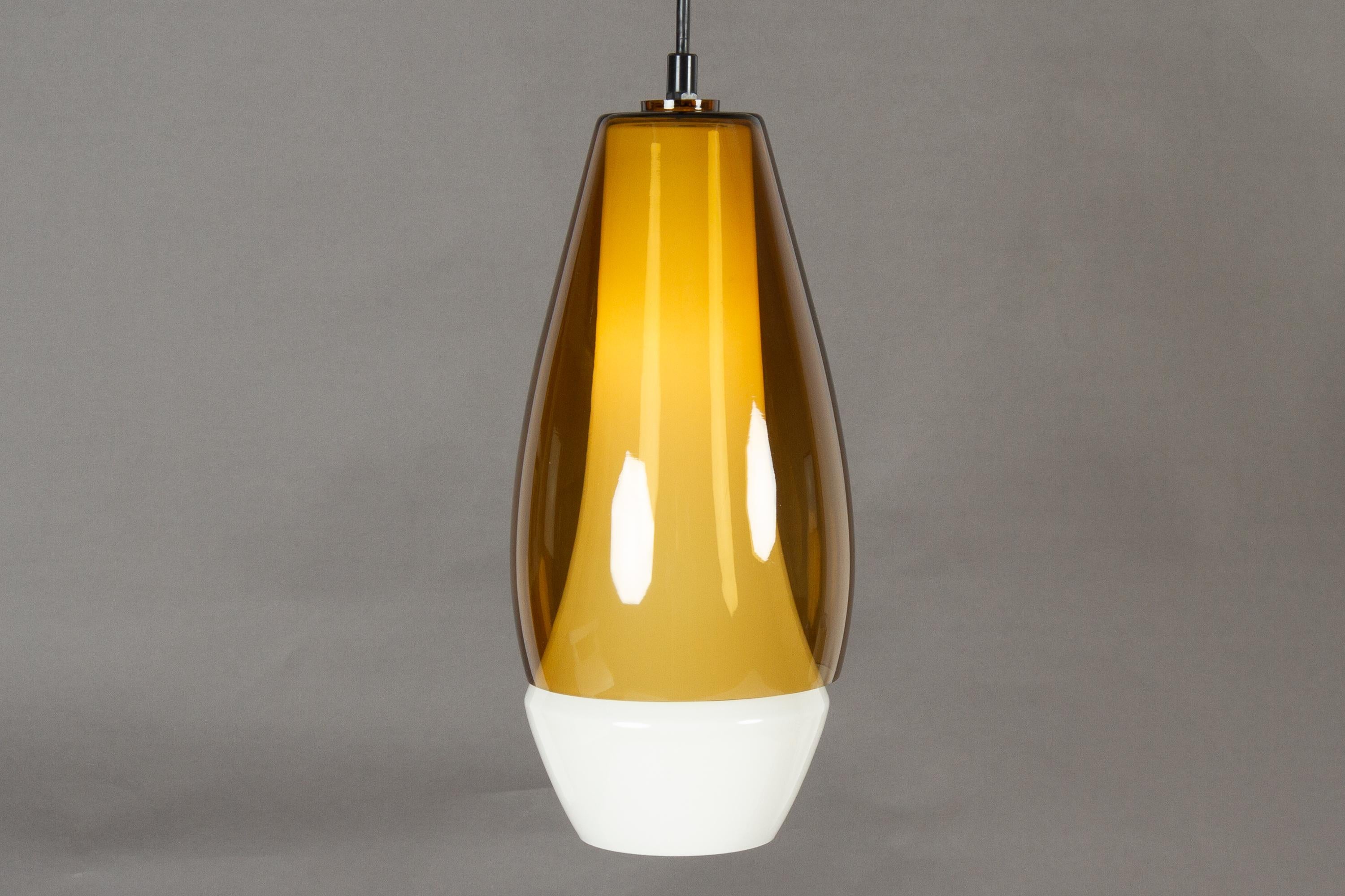 Mid-Century Modern Double Mouth-Blown Glass Pendant by Fog & Mørup, 1960s