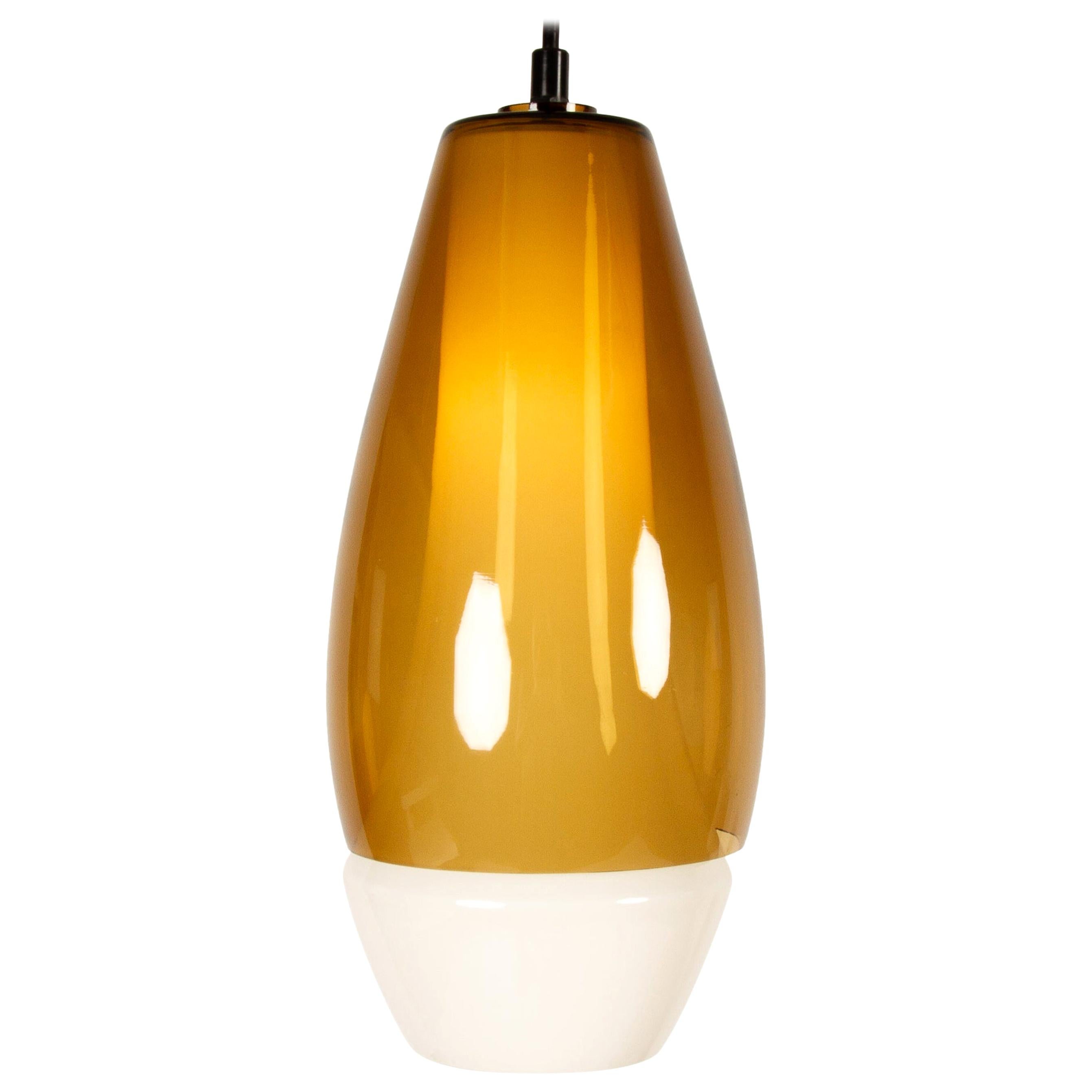 Double Mouth-Blown Glass Pendant by Fog & Mørup, 1960s