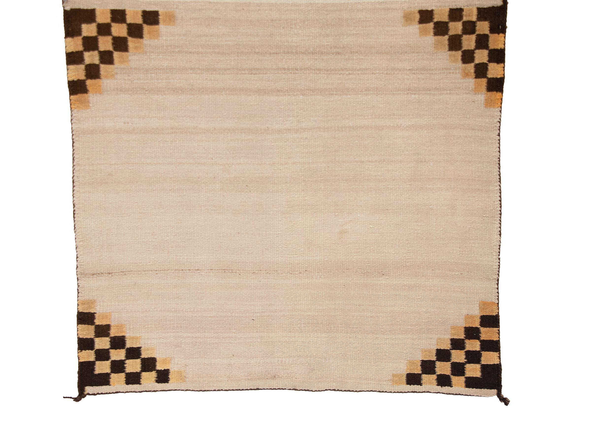 Native American Double Navajo Saddle Blanket with Split Design, Wool with Aniline Dyes