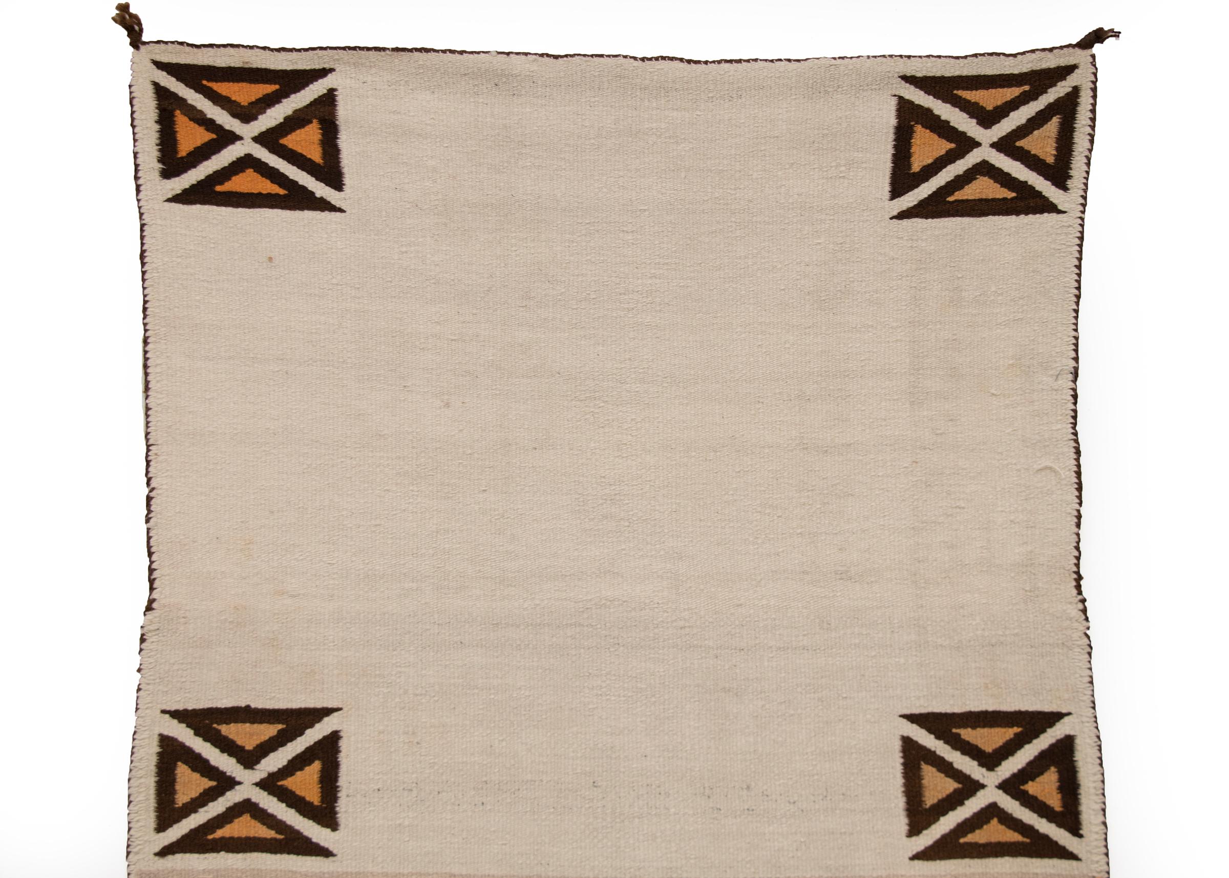 Double Navajo Saddle Blanket with Split Design, Wool with Aniline Dyes In Good Condition In Denver, CO