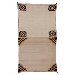 Double Navajo Saddle Blanket with Split Design, Wool with Aniline Dyes