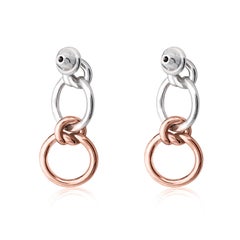 Silver & Rose Gold Vermeil Double Node Earrings