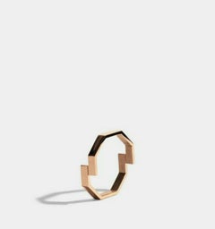 Double Octagon Gold Ring 14k Solid Gold Ring Minimalist Geometric Design Ring.