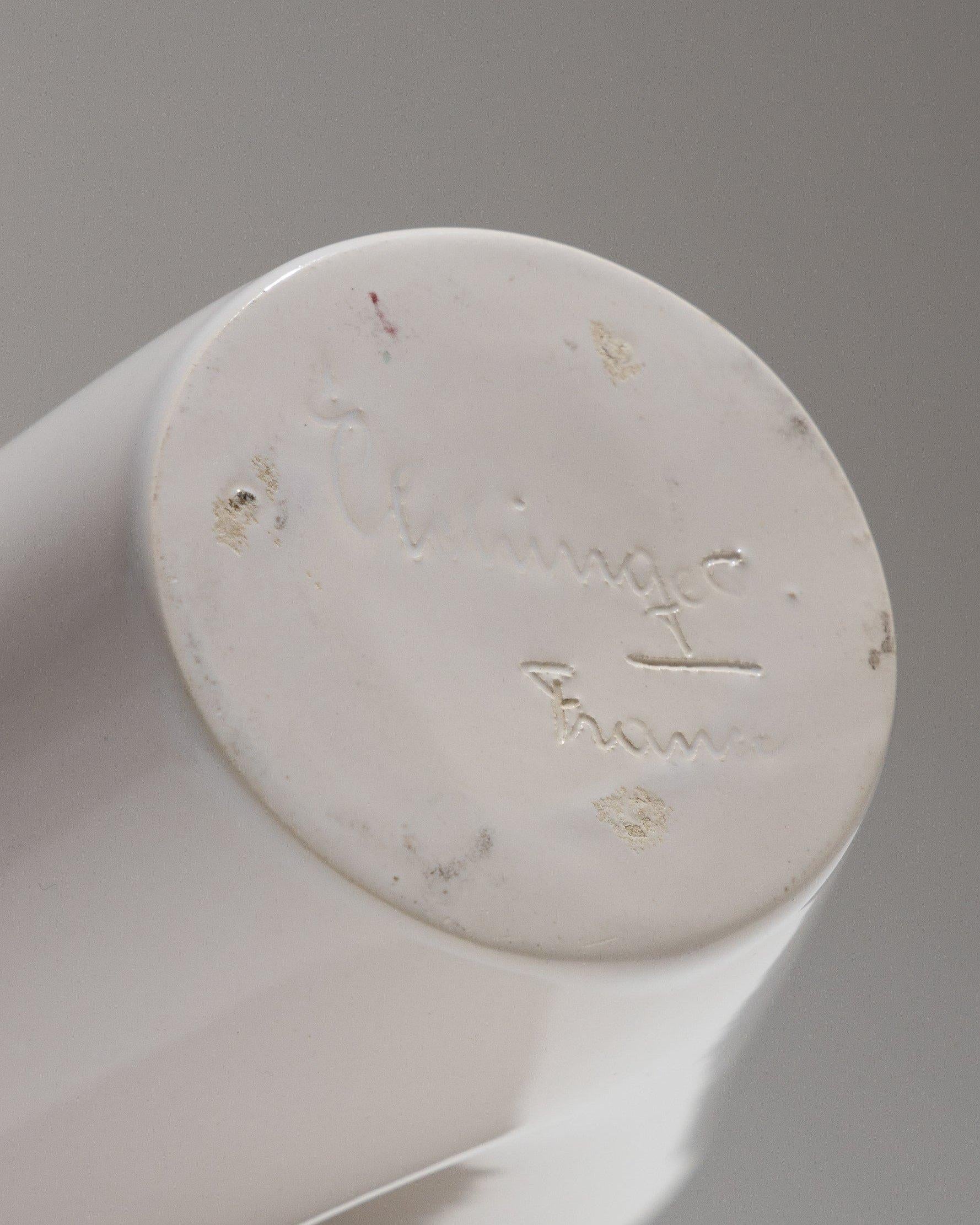 Metà XX secolo Vaso doppio aperto in maiolica, Fernand Elchinger, anni '50 in vendita