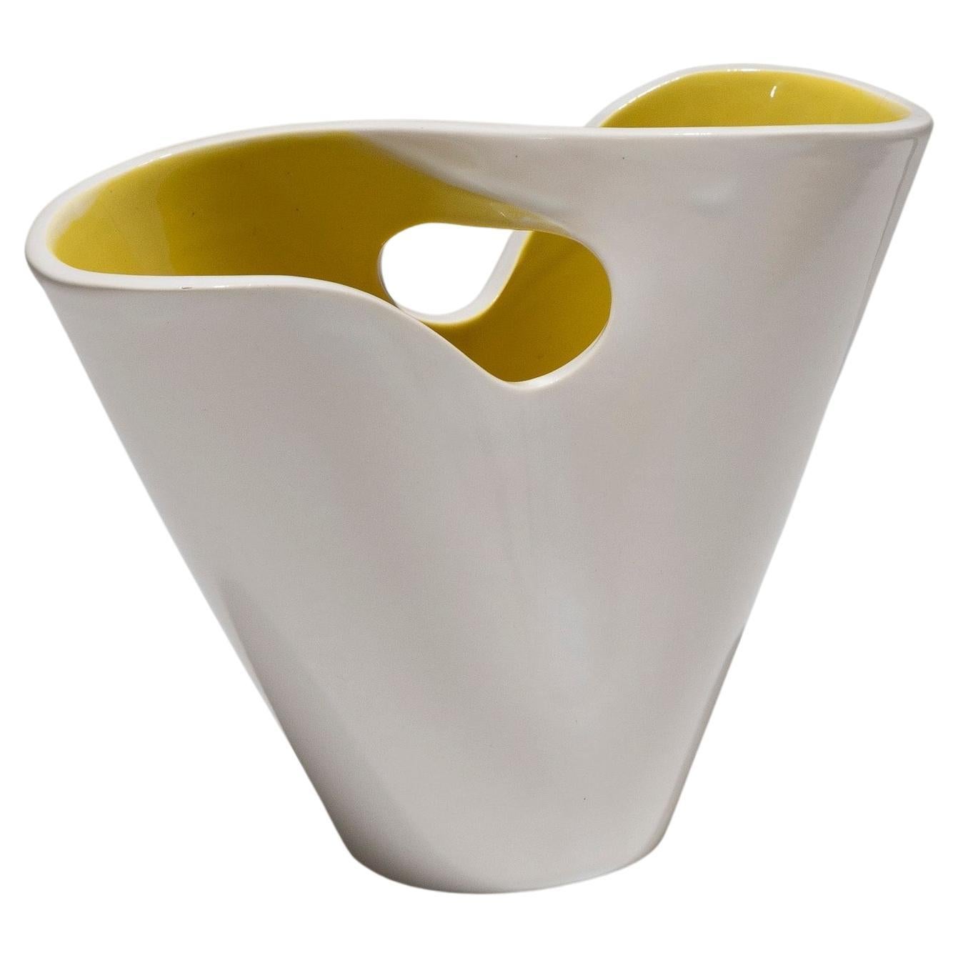 Vaso doppio aperto in maiolica, Fernand Elchinger, anni '50 in vendita