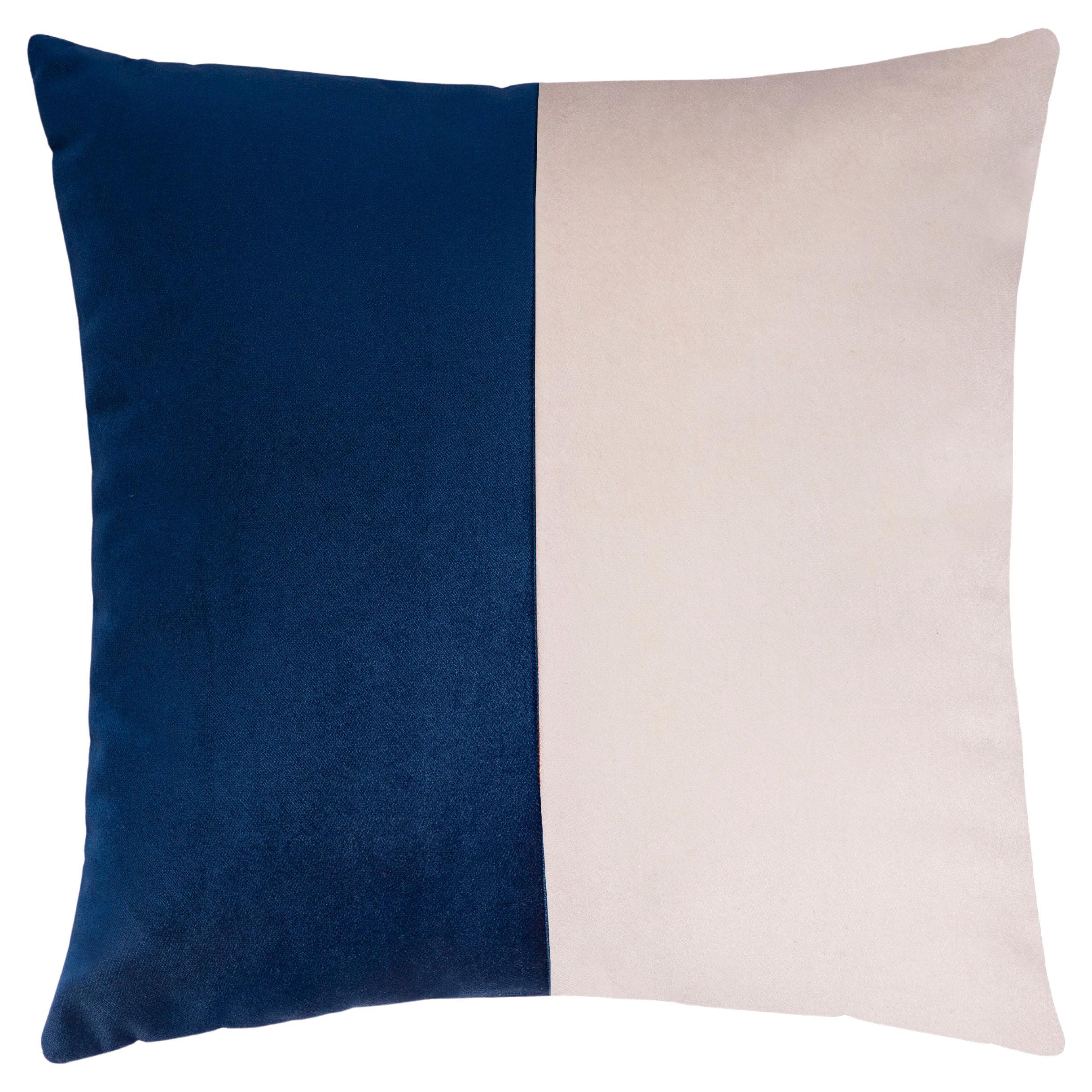 Double Optical Blue Cushion For Sale