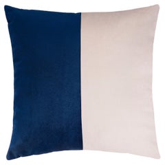 Double Optical Blue Cushion