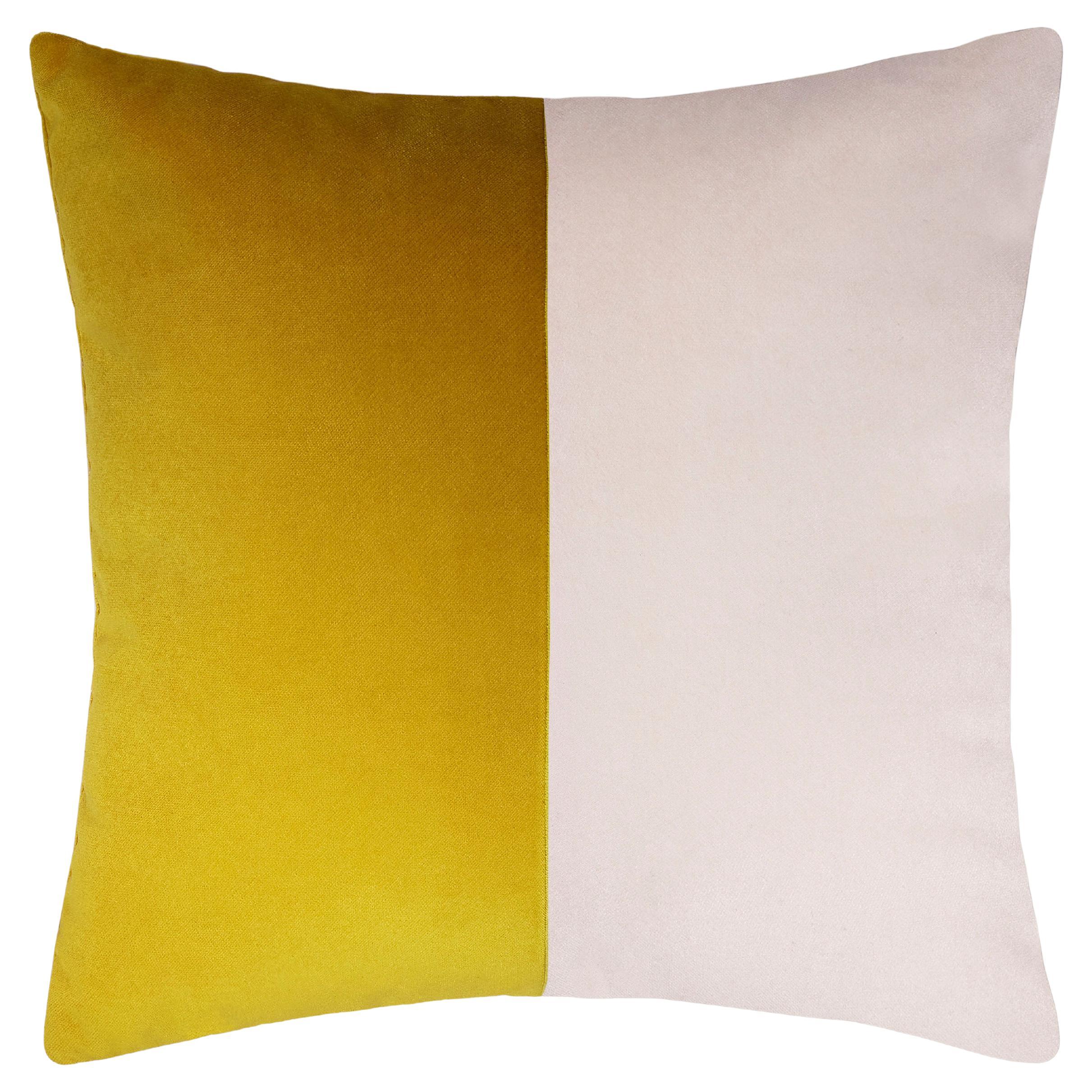 Double Optical Mustard Cushion For Sale