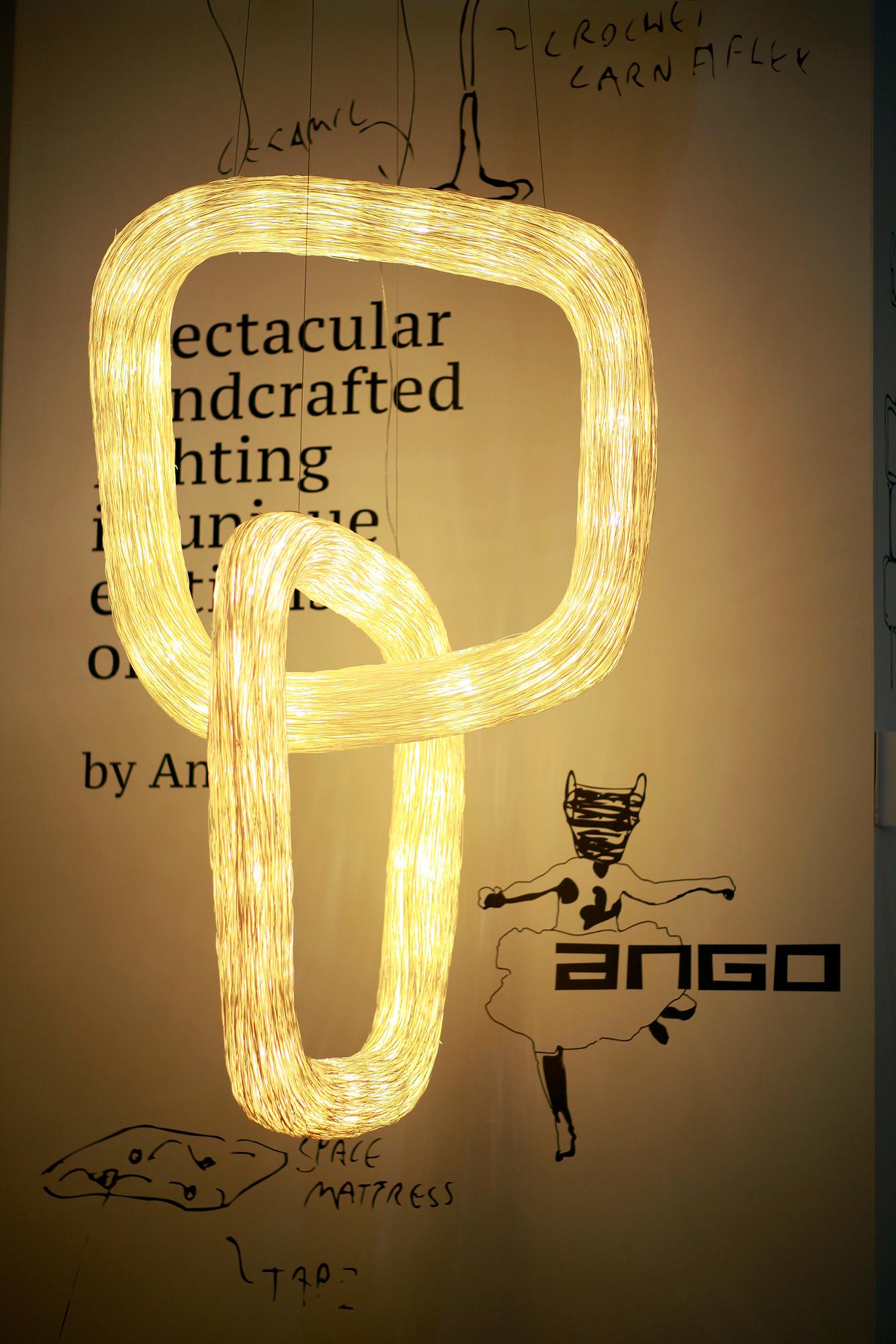 Thai Double Orbit by Ango, Handcrafted Lighting Design Piece For Sale