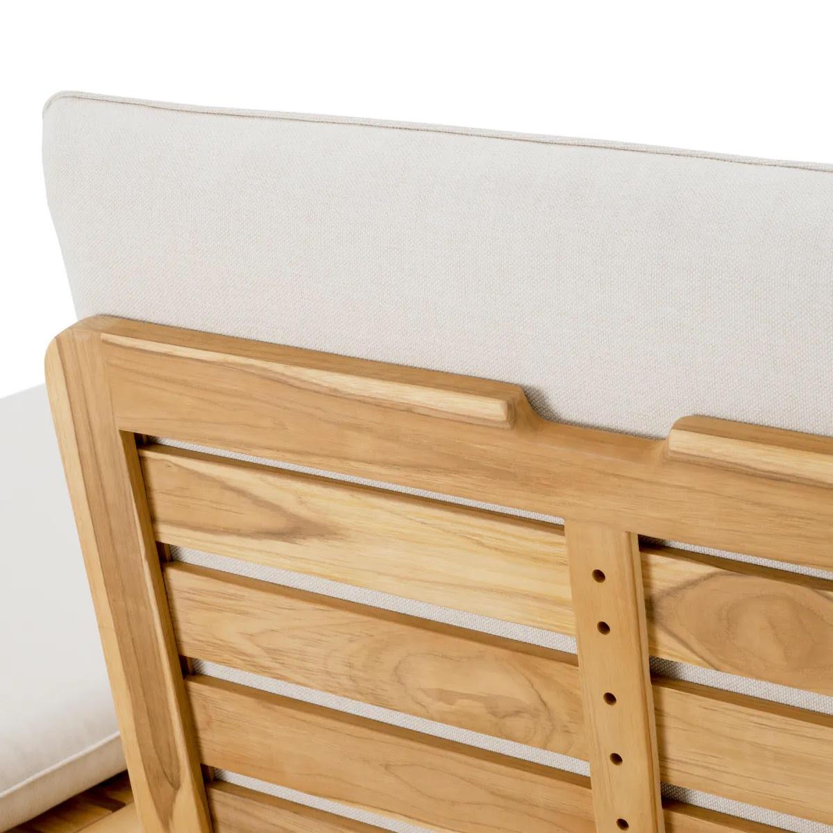 Lit de jour double pour l'extérieur, teck naturel, sable violet. en vente 4