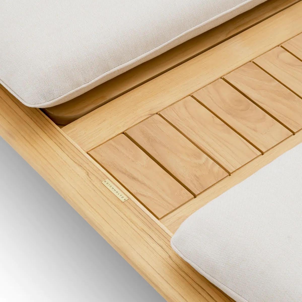 Lit de jour double pour l'extérieur, teck naturel, sable violet. en vente 7