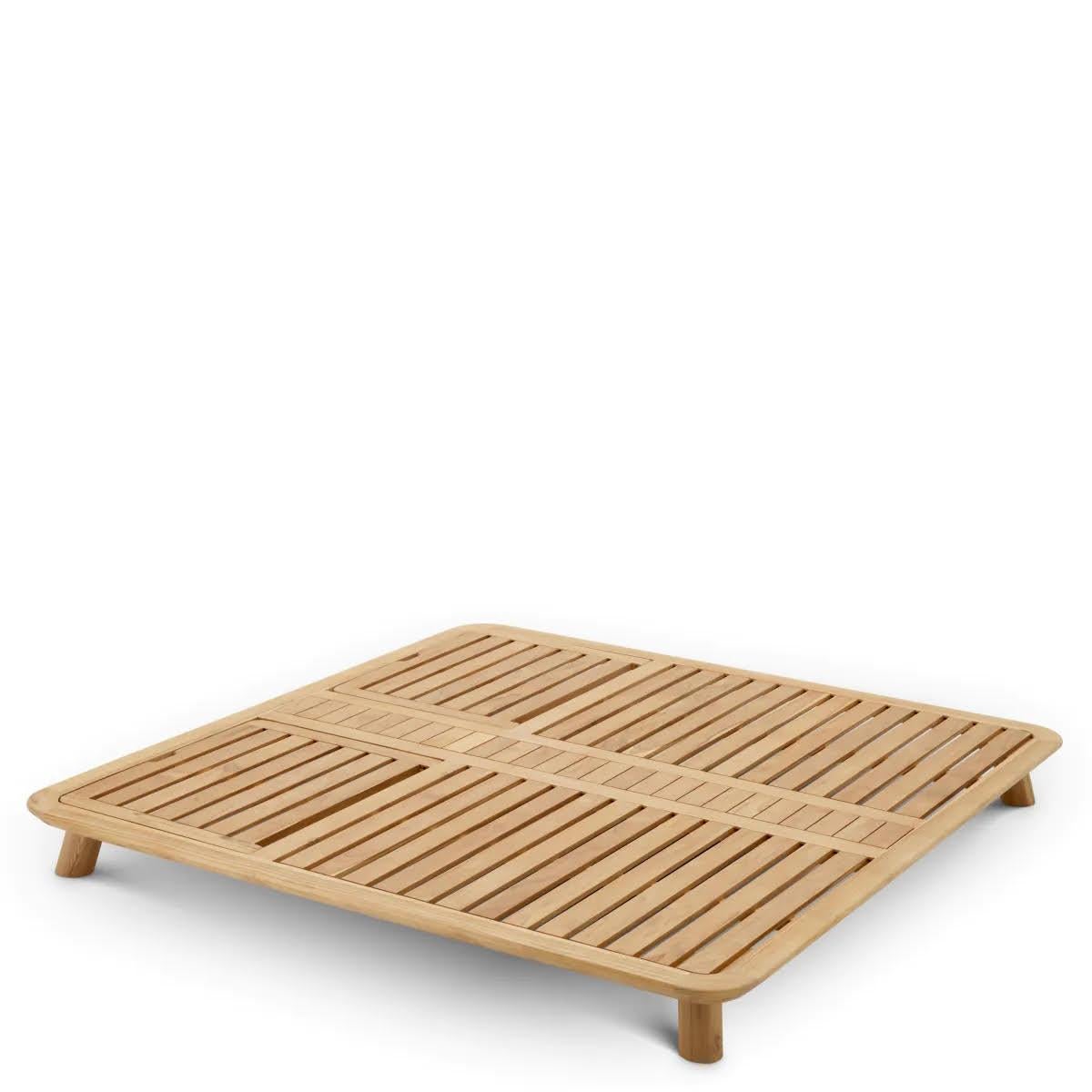 XXIe siècle et contemporain Lit de jour double pour l'extérieur, teck naturel, sable violet. en vente