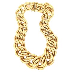 Double Oval Link 14K Yellow Gold Necklace