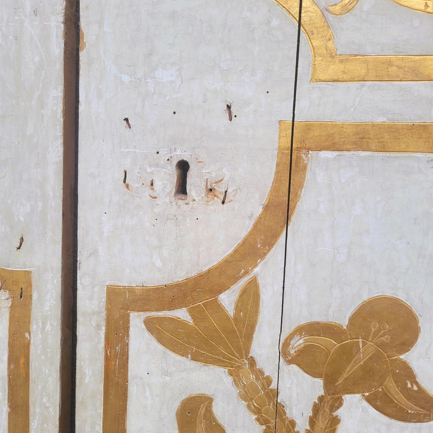 Doppie porte di legno dipinte, XVII-XVIII secolo in vendita 4