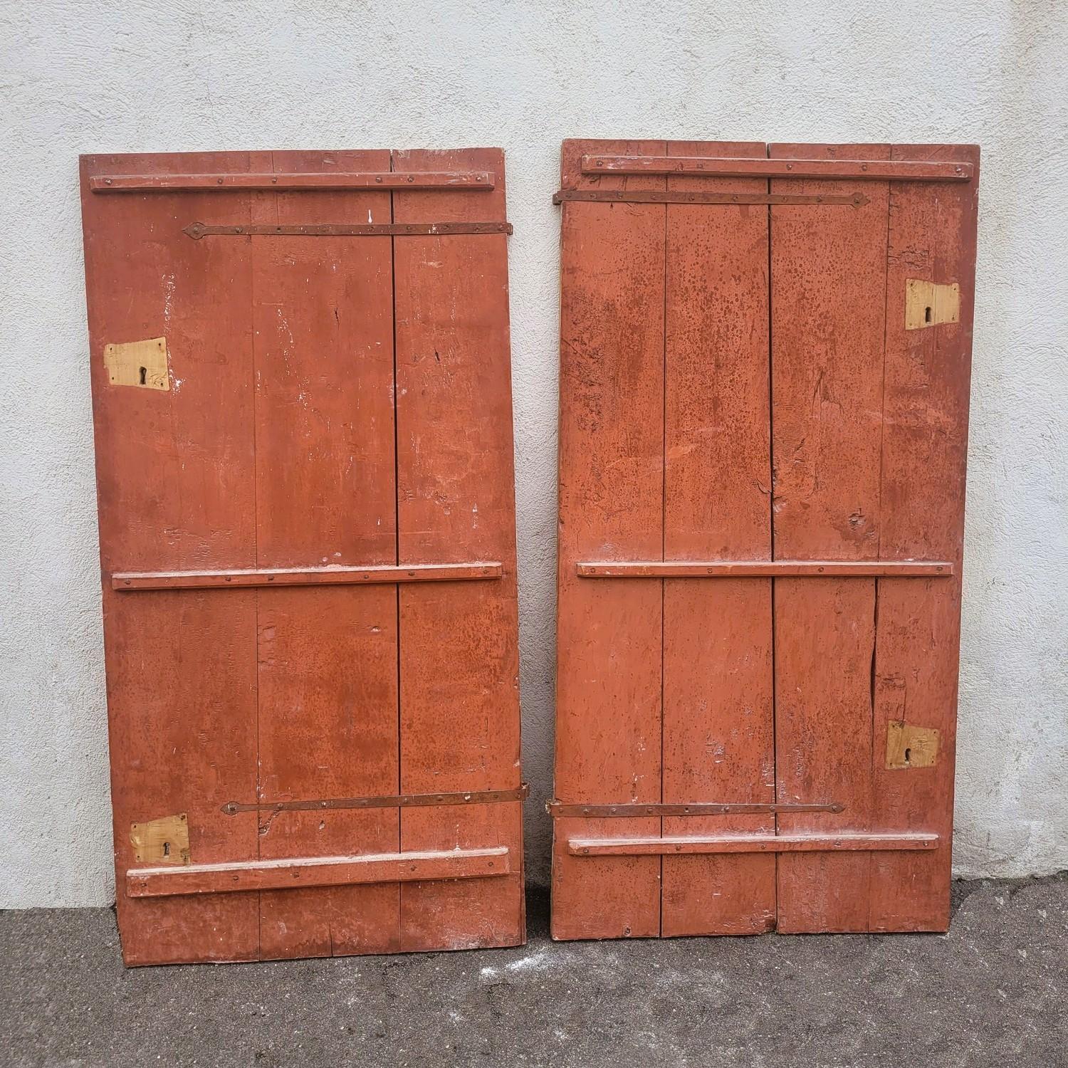 Doppie porte di legno dipinte, XVII-XVIII secolo in vendita 7