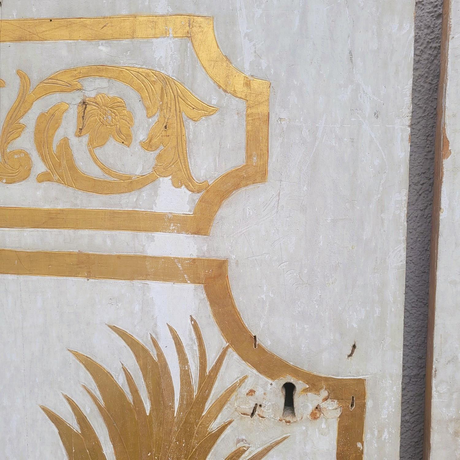 Barocco Doppie porte di legno dipinte, XVII-XVIII secolo in vendita