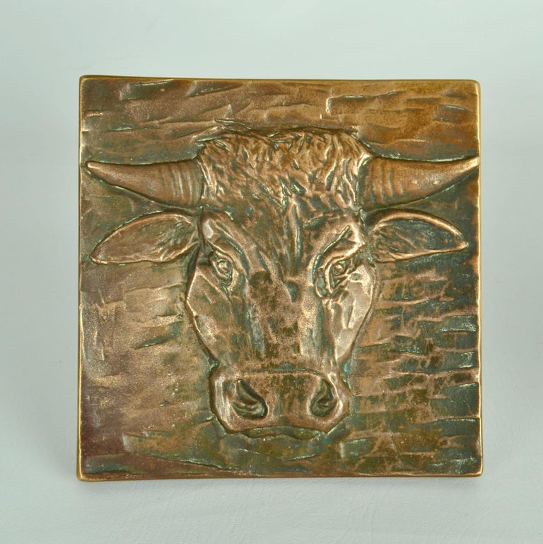 Double Pair of Bronze Push Pull Door Handles with Bulls for Double ...