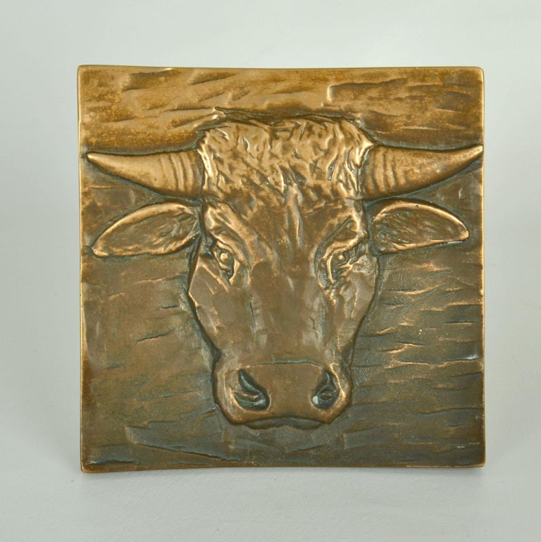 Double Pair of Bronze Push Pull Door Handles with Bulls for Double ...