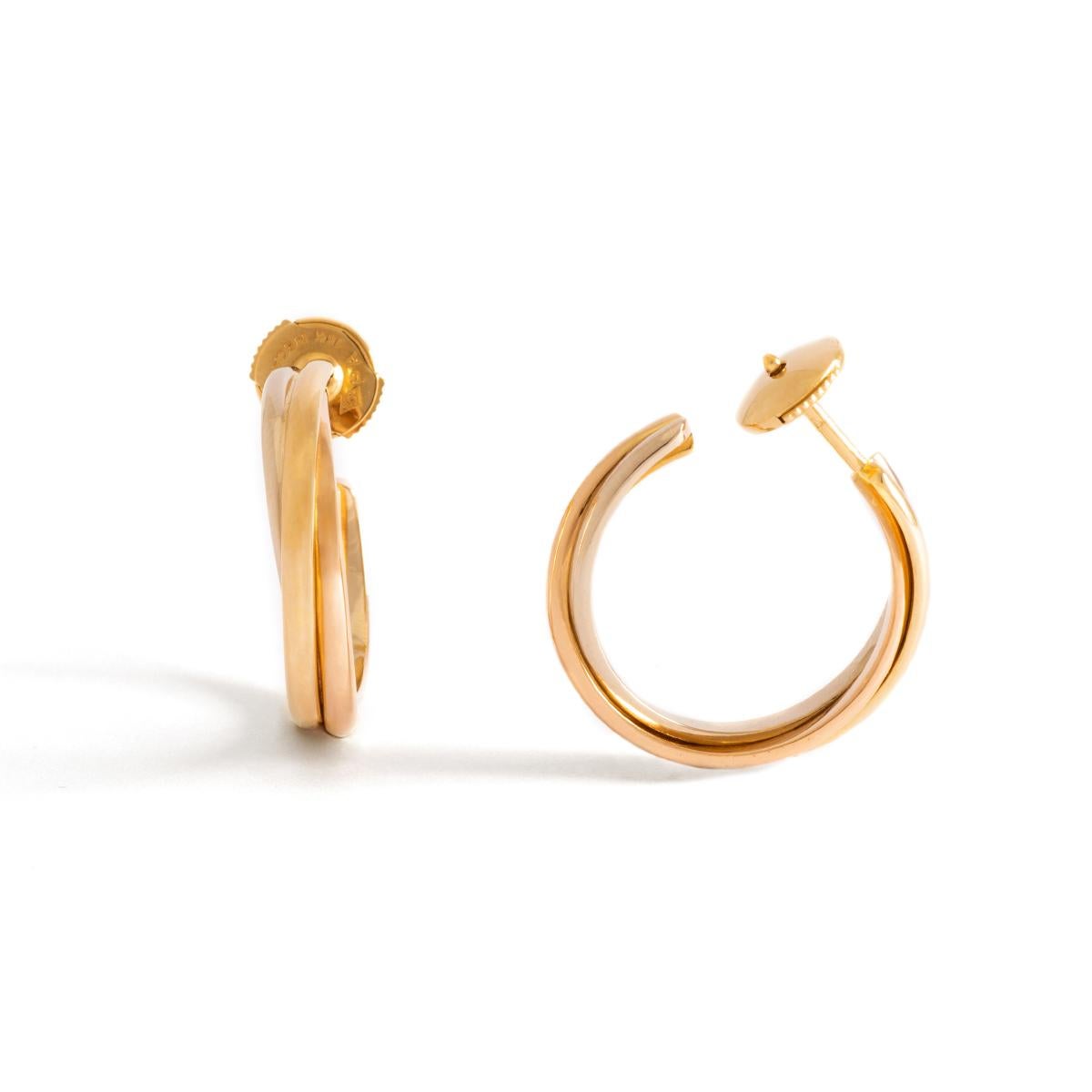 Paar Ohrringe Trinity Gold, Paar im Zustand „Hervorragend“ im Angebot in Geneva, CH