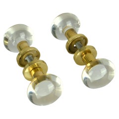 Round Push Pull Door Knobs in Acrylic and Brass for Architectural Projects