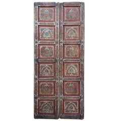 Double Panel Moroccan Multi-Color Wooden Door, 23ND33