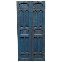Double Panel Moroccan Wooden Door, True Blue 23ND48