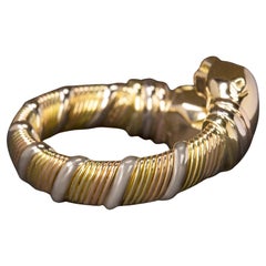 Double Panthére Yellow White and Rose 10.90 Grams Cartier Ring
